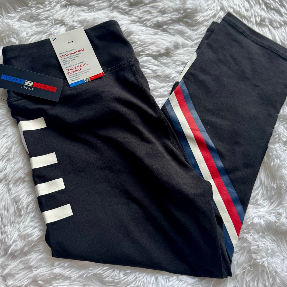 Tommy Hilfiger Crop High Rise Leggings Medium - Picture 2 of 4